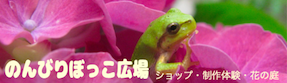 のんびりぼっこ広場のロゴ：表紙へ
