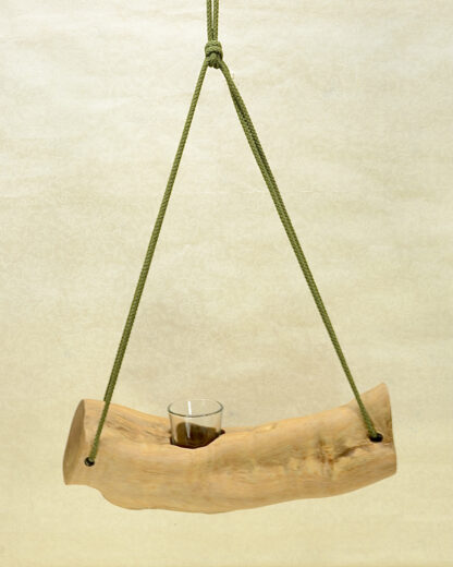自然木の舟吊り型花器